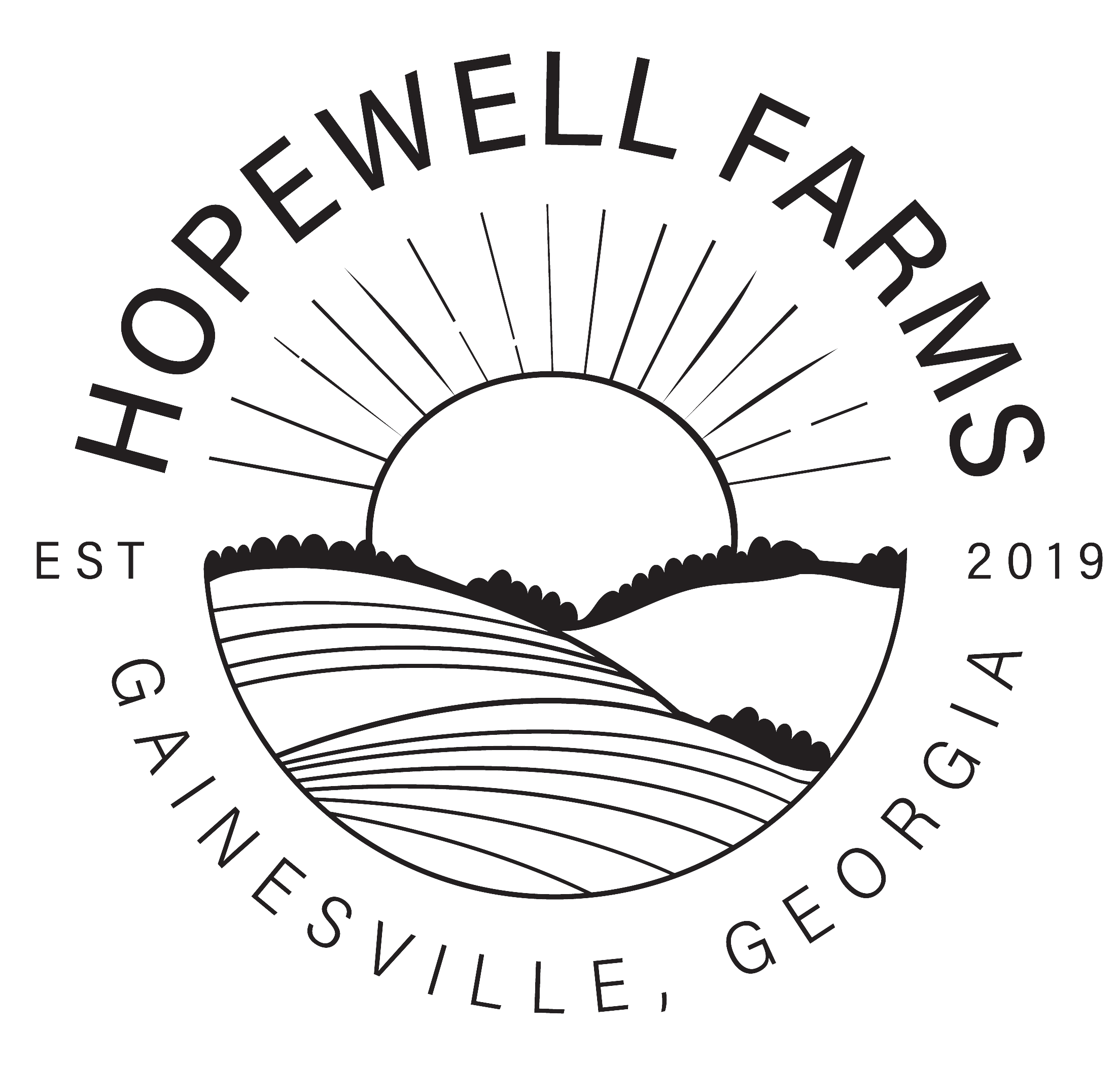 Hopewell Farms - Logo Produce Box Logo in White